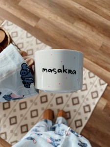 masakra pink kubek ręcznie malowany 230 ml