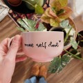 kubek różowy z napisem more self love dzień kobiet kamionkowy ręcznie malowany 430 ml.JPG