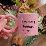 kubek z napisem kocham siebie różowy ręcznie malowany 280 ml My Mug Company