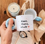 cool moms club kubek niebieskie ucho czerwone ucho ręcznie malowany 280 ml My Mug Company