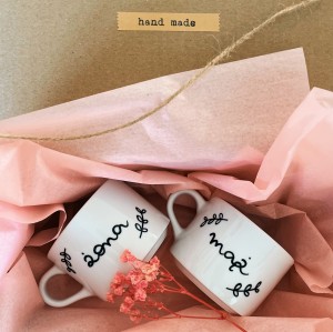 ŻONA MĄŻ zestaw ręcznie malowanych kubków 230 ml My Mug Company