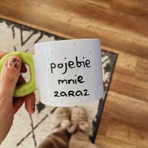 kubek pojebie mnie zaraz zielone ucho ręcznie malowany 280 ml my mug company