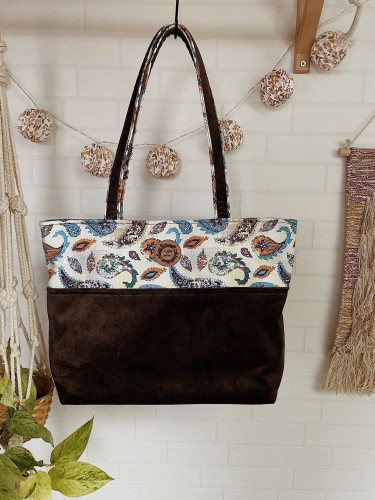 torba torebka shopper welur eko skóra w kwiaty Stambuł.JPG