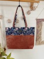 torba torebka shopper welur eko skóra granatowa różowa Luoyang.JPG