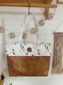torba torebka shopper w kwiaty w liście ekoskóra Valldemossa.JPG